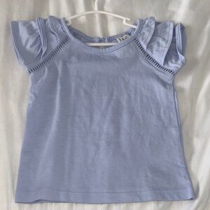 Janie and Jack Soft Blue Flutter Sleeve Tee